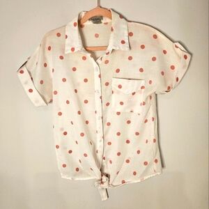 Vintage pink polka dot top